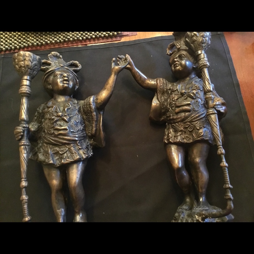 African Tribal Heavy Bronze Statue Sculptures 15” - Picture 1 of 8